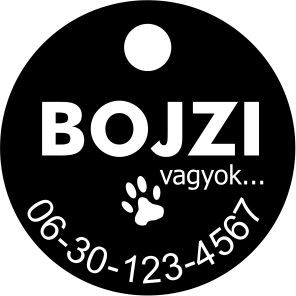 Kutya - macska biléta - Kis kör 25 mm