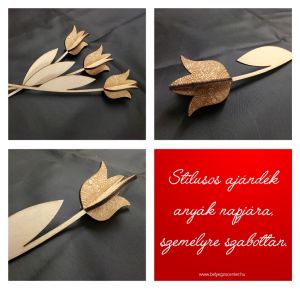 Gravírozott fa tulipán - névre gravírozva